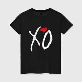 Женская футболка хлопок с принтом The Weeknd XO в Белгороде, 100% хлопок | прямой крой, круглый вырез горловины, длина до линии бедер, слегка спущенное плечо | the weeknd xo | xo | музыка | певец | уикнд | эйбел макконен тесфайе