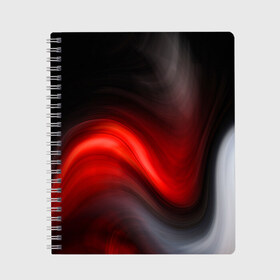 Тетрадь с принтом BLACK RED WAVES АБСТРАКЦИЯ в Белгороде, 100% бумага | 48 листов, плотность листов — 60 г/м2, плотность картонной обложки — 250 г/м2. Листы скреплены сбоку удобной пружинной спиралью. Уголки страниц и обложки скругленные. Цвет линий — светло-серый
 | abstraction | geometry | hexagon | neon | paints | stripes | texture | triangle | абстракция | брызги | геометрия | краски | неон | неоновый | соты | текстура