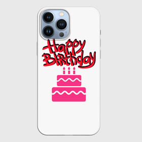 Чехол для iPhone 13 Pro Max с принтом Happy Birth Day в Белгороде,  |  | Тематика изображения на принте: happy birth day | день рождения | др | именинник | надпись | праздник | с днем рождения | текст | торт | фраза