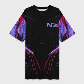 Платье-футболка 3D с принтом N7 | Neon Style в Белгороде,  |  | bioware | n7 | shepard | бронька | броня | жнецы | защита | костюм | масс эффект | н7 | неон | полосы | стальная броня | форма | шепард