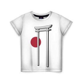 Детская футболка 3D с принтом Япония Тории (Z) в Белгороде, 100% гипоаллергенный полиэфир | прямой крой, круглый вырез горловины, длина до линии бедер, чуть спущенное плечо, ткань немного тянется | japan | асихара но накацукуни | государство япония | ниппон | нихон | ооясимагуни | птичий насест | страна восходящего солнца | тории | тория | традиции | традиция | япония
