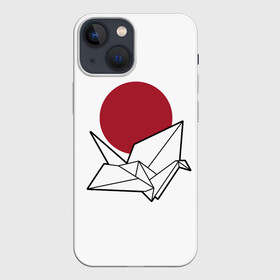 Чехол для iPhone 13 mini с принтом БУМАЖНЫЙ ЖУРАВЛЬ | PAPER CRANE (Z) в Белгороде,  |  | japan | асихара но накацукуни | бумажный журавль | государство япония | журавль | ниппон | нихон | ооясимагуни | оригами | сложенная бумага | страна восходящего солнца | традиции | традиция | япония