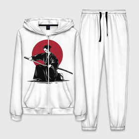 Мужской костюм 3D с принтом Японский самурай (Z) в Белгороде, 100% полиэстер | Манжеты и пояс оформлены тканевой резинкой, двухслойный капюшон со шнурком для регулировки, карманы спереди | japan | ninja | samurai | асихара но накацукуни | буке | воин | вояк | государство япония | мононофу | мститель | мушя | ниндзя | ниппон | нихон | ооясимагуни | сабурай | самурай | слуга | солдат