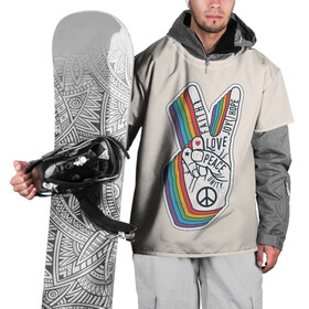 Накидка на куртку 3D с принтом PEACE and LOVE (Z) в Белгороде, 100% полиэстер |  | Тематика изображения на принте: hope | love | peace | два пальца | жесть | знак | любить | любовь | мир | радуга | хипи | хиппи
