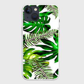 Чехол для iPhone 13 с принтом ГАВАЙСКИЕ ЛИСТЬЯ в Белгороде,  |  | summer | tropic | жара | летний | лето | отдых | пальмы | природа | текстура | тропикано | тропики