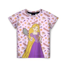 Детская футболка 3D с принтом Tangled Disney Princess в Белгороде, 100% гипоаллергенный полиэфир | прямой крой, круглый вырез горловины, длина до линии бедер, чуть спущенное плечо, ткань немного тянется | disney princess | tangled | vdkimel | рапунцель