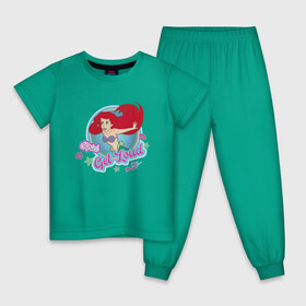 Детская пижама хлопок с принтом The Little Mermaid Ariel в Белгороде, 100% хлопок |  брюки и футболка прямого кроя, без карманов, на брюках мягкая резинка на поясе и по низу штанин
 | ariel | disney princess | the little mermaid | vdkimel | ариэль | русалочка