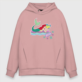 Мужское худи Oversize хлопок с принтом The Little Mermaid Ariel в Белгороде, френч-терри — 70% хлопок, 30% полиэстер. Мягкий теплый начес внутри —100% хлопок | боковые карманы, эластичные манжеты и нижняя кромка, капюшон на магнитной кнопке | Тематика изображения на принте: ariel | disney princess | the little mermaid | vdkimel | ариэль | русалочка