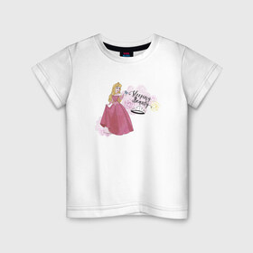 Детская футболка хлопок с принтом Sleeping beauty Aurora в Белгороде, 100% хлопок | круглый вырез горловины, полуприлегающий силуэт, длина до линии бедер | aurora | disney princess | sleeping beauty | vdkimel | аврора | спящая красавица