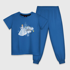 Детская пижама хлопок с принтом Cinderella Disney Princess в Белгороде, 100% хлопок |  брюки и футболка прямого кроя, без карманов, на брюках мягкая резинка на поясе и по низу штанин
 | Тематика изображения на принте: cinderella | disney princess | vdkimel | золушка