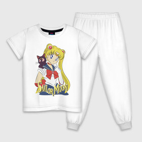 Детская пижама хлопок с принтом Sailor Moon & Luna в Белгороде, 100% хлопок |  брюки и футболка прямого кроя, без карманов, на брюках мягкая резинка на поясе и по низу штанин
 | cat | girl | kitty | luna | moon | sailor moon | sailormoon | девочка | кот | котик | котэ | кошка | луна | мультяшка | сейлормун | сэйлор мун