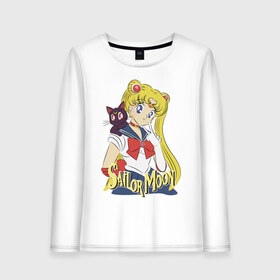 Женский лонгслив хлопок с принтом Sailor Moon & Luna в Белгороде, 100% хлопок |  | cat | girl | kitty | luna | moon | sailor moon | sailormoon | девочка | кот | котик | котэ | кошка | луна | мультяшка | сейлормун | сэйлор мун