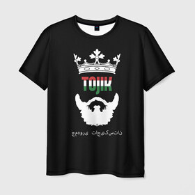 Мужская футболка 3D с принтом Таджикистан в Белгороде, 100% полиэфир | прямой крой, круглый вырез горловины, длина до линии бедер | asia | beard | crown | emblem | flag | king | republic | stars | state | tajik | tajikistan | азия | борода | государство | звезды | король | корона | республика | таджик | таджикистан | флаг | царь | эмблема