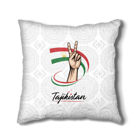 Подушка 3D с принтом Таджикистан в Белгороде, наволочка – 100% полиэстер, наполнитель – холлофайбер (легкий наполнитель, не вызывает аллергию). | состоит из подушки и наволочки. Наволочка на молнии, легко снимается для стирки | asia | crown | emblem | flag | gesture | hand | republic | sign | stars | state | tajikistan | victory | азия | государство | жест | звезды | знак | корона | победа | республика | рука | таджикистан | флаг | эмблема