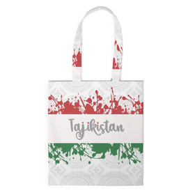 Сумка 3D повседневная с принтом Таджикистан в Белгороде, 100% полиэстер | Плотность: 200 г/м2; Размер: 34×35 см; Высота лямок: 30 см | asia | blots | drops | flag | paint | republic of tajikistan | splashes | state | азия | брызги | государство | капли | кляксы | краска | республика | таджикистан | флаг
