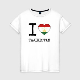 Женская футболка хлопок с принтом Таджикистан в Белгороде, 100% хлопок | прямой крой, круглый вырез горловины, длина до линии бедер, слегка спущенное плечо | asia | coat of arms | flag | heart | i | love | ornament | patterns | republic | state | tajikistan | азия | герб | государство | люблю | орнамент | республика | сердце | таджикистан | узоры | флаг | я