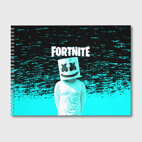 Альбом для рисования с принтом Fortnite Marshmello в Белгороде, 100% бумага
 | матовая бумага, плотность 200 мг. | archetype | fortnite | fortnite x | game | ikonik | marshmello | raven | архетип | ворон | игра | иконик | маршмелло | фортнайт