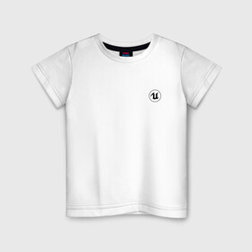 Детская футболка хлопок с принтом Unreal Engine (+спина) (Z) в Белгороде, 100% хлопок | круглый вырез горловины, полуприлегающий силуэт, длина до линии бедер | unreal | unreal engine | графика | движок | движок unreal | игровой движок