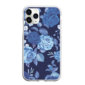 Чехол для iPhone 11 Pro Max матовый с принтом Джинса Розы в Белгороде, Силикон |  | denim | flowers | jeans | rose | деним | джинса | джинсовый | джинсы | розы | ткань | цветы