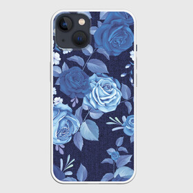 Чехол для iPhone 13 с принтом Джинса Розы в Белгороде,  |  | denim | flowers | jeans | rose | деним | джинса | джинсовый | джинсы | розы | ткань | цветы