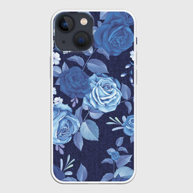 Чехол для iPhone 13 mini с принтом Джинса Розы в Белгороде,  |  | denim | flowers | jeans | rose | деним | джинса | джинсовый | джинсы | розы | ткань | цветы