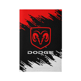 Обложка для паспорта матовая кожа с принтом DODGE. в Белгороде, натуральная матовая кожа | размер 19,3 х 13,7 см; прозрачные пластиковые крепления | 2020 | auto | dodge | sport | авто | автомобиль | автомобильные | бренд | додж | марка | машины | спорт