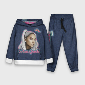 Детский костюм 3D (с толстовкой) с принтом Ariana Grande Jeans в Белгороде,  |  | ariana grande | grande | heart | jeans | pink | team | ариана гранде | гранде | джинса | джинсовый | джинсы | для фанатов | надпись | попса | розовый | сердечки | синий | текстура | фанатам