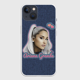 Чехол для iPhone 13 с принтом Ariana Grande Jeans в Белгороде,  |  | ariana grande | grande | heart | jeans | pink | team | ариана гранде | гранде | джинса | джинсовый | джинсы | для фанатов | надпись | попса | розовый | сердечки | синий | текстура | фанатам