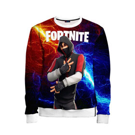 Детский свитшот 3D с принтом FORTNITE x IKONIK ФОРТНАЙТ ИКОНИК в Белгороде, 100% полиэстер | свободная посадка, прямой крой, мягкая тканевая резинка на рукавах и понизу свитшота | deadmau5 | fortnite | fortnite 2 | fortnite x маршмелло | ikonik | marshmello | ninja | ninja streamer | raven | travis scott | ворон | иконик | ниндзя | пили | рейвен | трэвис скотт | фортнайт