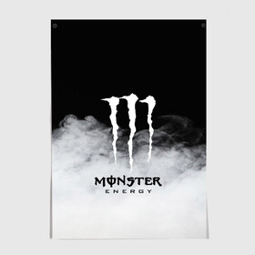 Постер с принтом MONSTER ENERGY BLACK в Белгороде, 100% бумага
 | бумага, плотность 150 мг. Матовая, но за счет высокого коэффициента гладкости имеет небольшой блеск и дает на свету блики, но в отличии от глянцевой бумаги не покрыта лаком | Тематика изображения на принте: brend | green | monster energy | андреналин | бренд | зеленый | логотип | монстр | напиток | энергетик | энергия