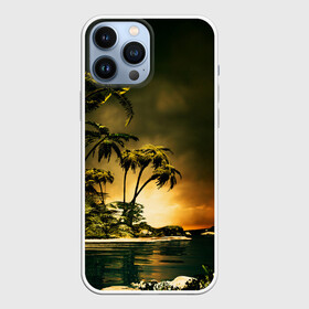 Чехол для iPhone 13 Pro Max с принтом РАЙСКИЙ ОСТРОВ в Белгороде,  |  | summer | tropic | жара | летний | лето | отдых | пальмы | природа | текстура | тропикано | тропики