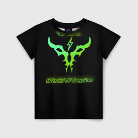 Детская футболка 3D с принтом World-X-Legion в Белгороде, 100% гипоаллергенный полиэфир | прямой крой, круглый вырез горловины, длина до линии бедер, чуть спущенное плечо, ткань немного тянется | darkside | legion | warcraft | легендарный | легион | пламенный | пылающий | темный