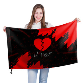 Флаг 3D с принтом LIL PEEP / ЛИЛ ПИП в Белгороде, 100% полиэстер | плотность ткани — 95 г/м2, размер — 67 х 109 см. Принт наносится с одной стороны | beautiful | daddy | heart | life | lil | lilpeep | music | peep | rap | rapper | rip | tattoo | лил | лилпип | литл | лого | музыка | папочка | пип | рип | рожица | рэп | рэпер | рэперы | сердечко | сердце | символ | тату | татуировки
