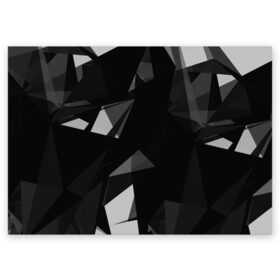 Поздравительная открытка с принтом Camo - Black & White в Белгороде, 100% бумага | плотность бумаги 280 г/м2, матовая, на обратной стороне линовка и место для марки
 | abstract | abstraction | color | geometry | polygon | polygonal | абстракция | геометрия | полигоны | психоделика