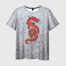 Мужская футболка 3D с принтом Красный дракон в Белгороде, 100% полиэфир | прямой крой, круглый вырез горловины, длина до линии бедер | дракон | звери | китайский дракон. | мифология