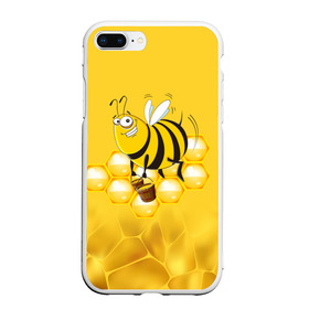 Чехол для iPhone 7Plus/8 Plus матовый с принтом Лето. Пчелы. Мед в Белгороде, Силикон | Область печати: задняя сторона чехла, без боковых панелей | 