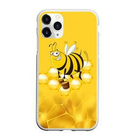 Чехол для iPhone 11 Pro Max матовый с принтом Лето. Пчелы. Мед в Белгороде, Силикон |  | лето | мед | насекомые | пчела | соты | улей