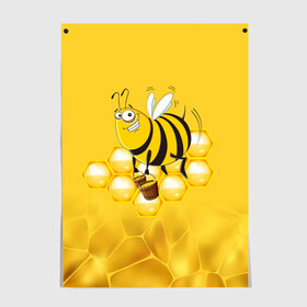 Постер с принтом Лето. Пчелы. Мед в Белгороде, 100% бумага
 | бумага, плотность 150 мг. Матовая, но за счет высокого коэффициента гладкости имеет небольшой блеск и дает на свету блики, но в отличии от глянцевой бумаги не покрыта лаком | лето | мед | насекомые | пчела | соты | улей