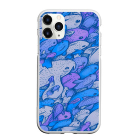 Чехол для iPhone 11 Pro Max матовый с принтом косяк рыб крупно рисунок в Белгороде, Силикон |  | Тематика изображения на принте: арт | косяк | много | морские жители | морской | подводный мир | рисунок | рыбки | рыбы | синий | фиолетовый