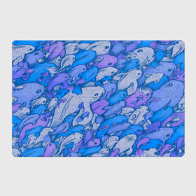 Магнитный плакат 3Х2 с принтом косяк рыб крупно рисунок в Белгороде, Полимерный материал с магнитным слоем | 6 деталей размером 9*9 см | арт | косяк | много | морские жители | морской | подводный мир | рисунок | рыбки | рыбы | синий | фиолетовый