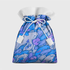 Подарочный 3D мешок с принтом косяк рыб крупно рисунок в Белгороде, 100% полиэстер | Размер: 29*39 см | Тематика изображения на принте: арт | косяк | много | морские жители | морской | подводный мир | рисунок | рыбки | рыбы | синий | фиолетовый