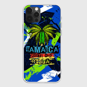 Чехол для iPhone 12 Pro с принтом Jamaica Roots and reggae в Белгороде, силикон | область печати: задняя сторона чехла, без боковых панелей | Тематика изображения на принте: jamaica | reggae | roots | летняя | лето | надпись | пальма | раста | регги | рэгги | текст | фраза | ямайка