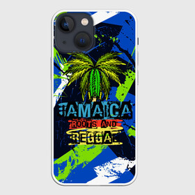 Чехол для iPhone 13 mini с принтом Jamaica Roots and reggae в Белгороде,  |  | jamaica | reggae | roots | летняя | лето | надпись | пальма | раста | регги | рэгги | текст | фраза | ямайка