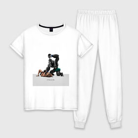 Женская пижама хлопок с принтом Конор МакГрегор Conor McGregor в Белгороде, 100% хлопок | брюки и футболка прямого кроя, без карманов, на брюках мягкая резинка на поясе и по низу штанин | арт. | бои | бокс | единоборства | мма