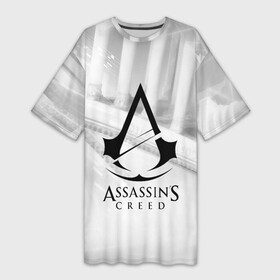 Платье-футболка 3D с принтом ASSASSIN S CREED в Белгороде,  |  | black flag | brotherhood | chronicles | creed | game | origins | revelations | rogue | syndicate | unity | valhalla | альтаир | ассасин | игры | кинжал | пираты