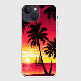 Чехол для iPhone 13 mini с принтом ПАЛЬМЫ в Белгороде,  |  | summer | tropic | жара | летний | лето | отдых | пальмы | природа | текстура | тропикано | тропики