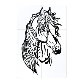 Магнитный плакат 2Х3 с принтом Конь Art в Белгороде, Полимерный материал с магнитным слоем | 6 деталей размером 9*9 см | black | casual | cowboy | horse | арт | голова | грива | дикие | единорог | жеребец | животные | звери | кобыла | ковбой | конь | краски | лошадка | лошадь | мерин | мустанг | парнокопытные | пегас | пони | рисунок