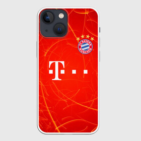 Чехол для iPhone 13 mini с принтом BAYERN MUNCHEN. в Белгороде,  |  | fc | fc bayern munich | football | football club | sport | клуб германии | мюнхен | немецкий футбольный клуб | спорт | уефа | униформа | фирменные цвета | фк | футбол | футбольный клуб | футбольный клуб бавария