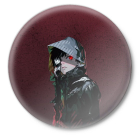 Значок с принтом Токийский Гуль в Белгороде,  металл | круглая форма, металлическая застежка в виде булавки | kaneki ken | tokyo ghoul | аниме | маска | токийский гуль