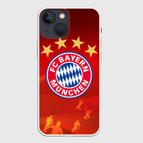 Чехол для iPhone 13 mini с принтом BAYERN MUNCHEN. в Белгороде,  |  | fc | fc bayern munich | football | football club | sport | клуб германии | мюнхен | немецкий футбольный клуб | спорт | уефа | униформа | фирменные цвета | фк | футбол | футбольный клуб | футбольный клуб бавария